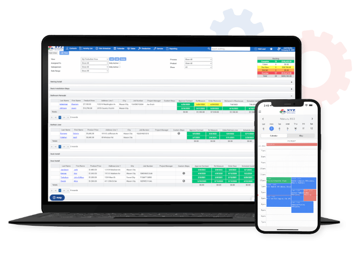 marketsharp crm screenshots in laptop and mobile device