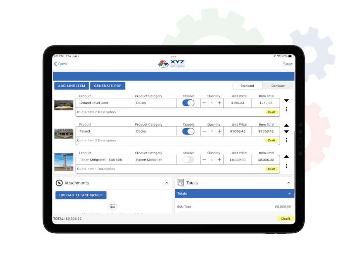 marketsharp crm app on tablet