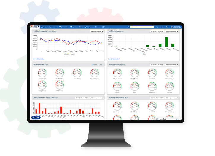 marketsharp crm on a desktop computer