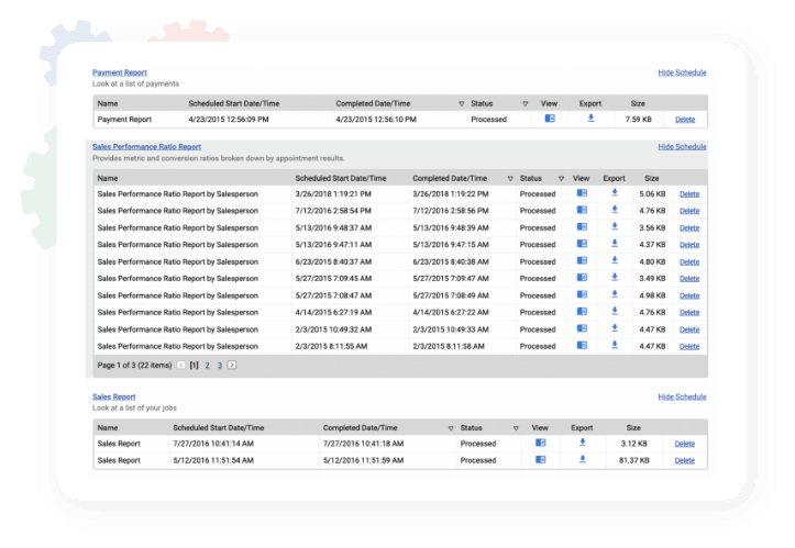 marketsharp scheduled reports screen