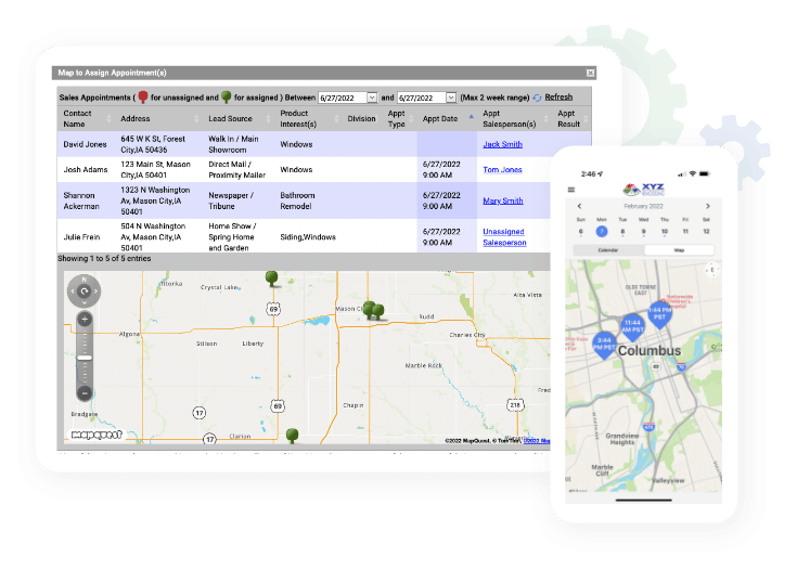 marketsharp scheduling and tracking screenshots