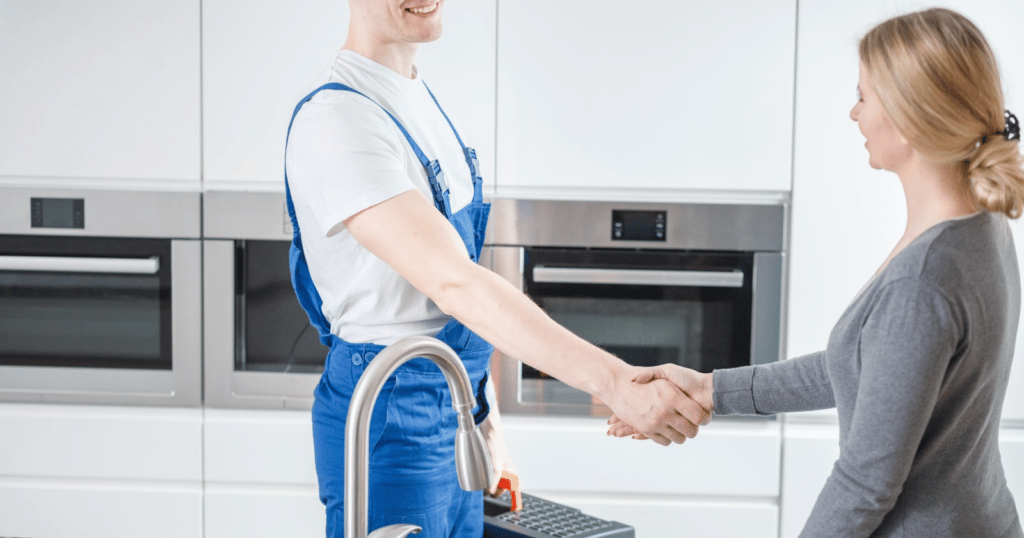 Image of two people shaking hands to show a home remodeller building customer connection.