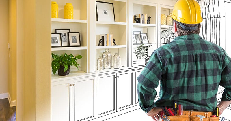 a person imagining what a new remodeling job may look like