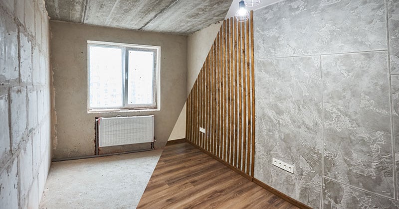 Home remodel project before and after